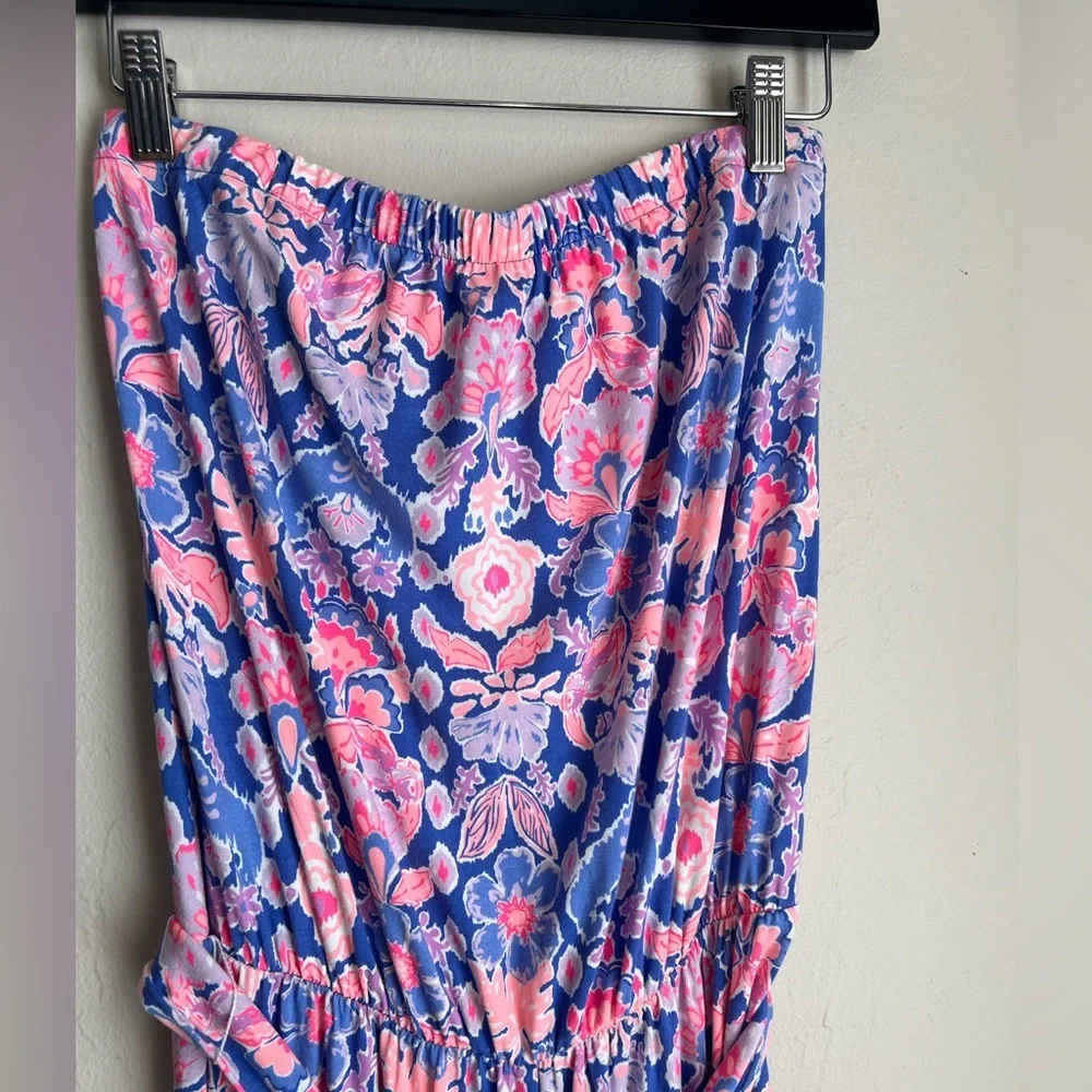 🌷Lilly Pulitzer🌷Pink and Blue Floral Jumpsuit - Picture 3 of 7